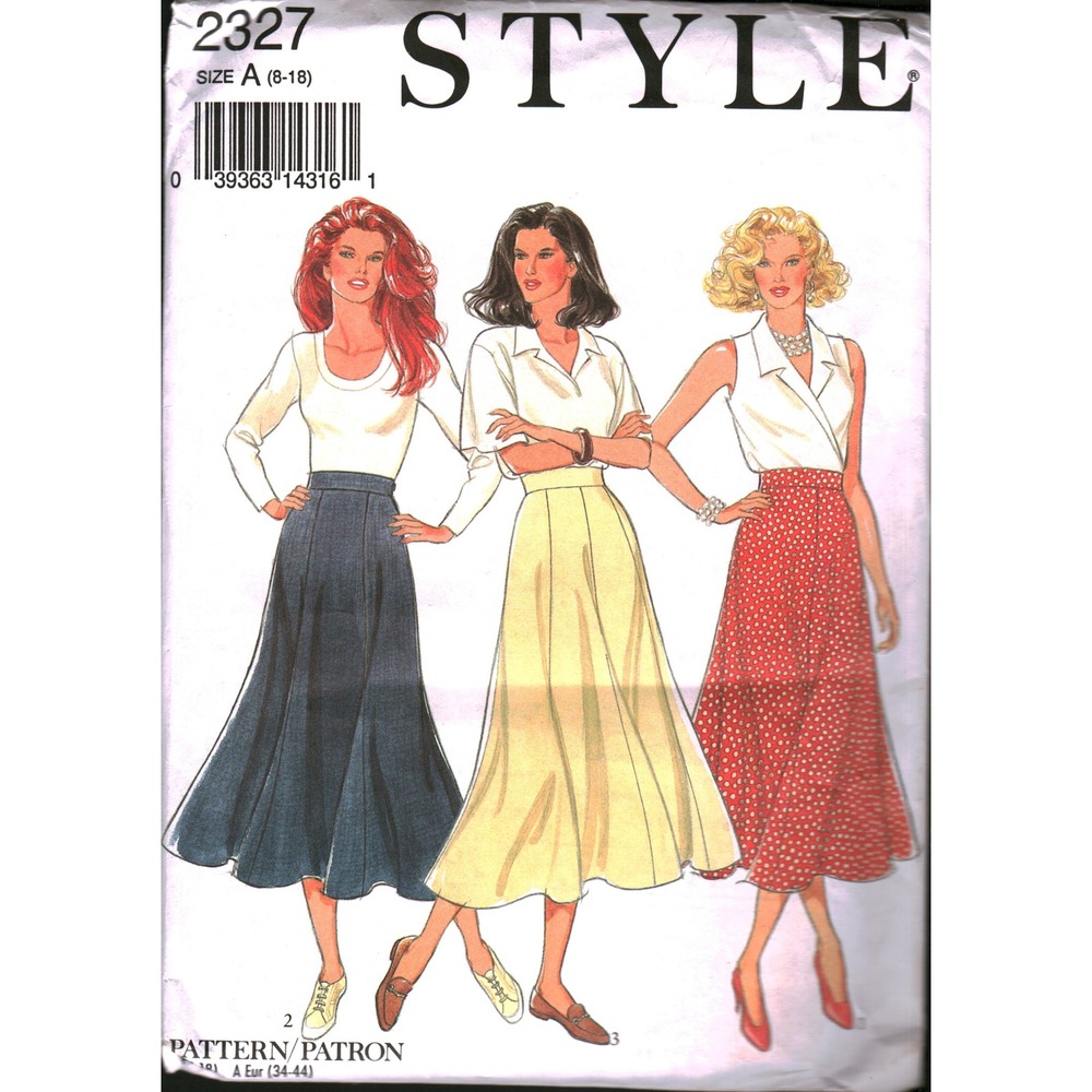 Style 2327 Sewing Pattern Misses Panelled Skirts 3 Styles Size 8-18 Mid-Calf